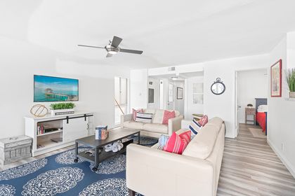 The main living area features an open floor plan for easy group hangouts.