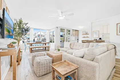 The bright interior of the ground floor home will sweep you off your feet and straight into vacation mode.