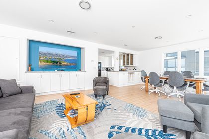 The kitchen opens out to the living area, for easy group hangouts.