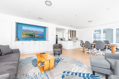 The kitchen opens out to the living area, for easy group hangouts.
