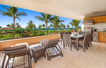 The massive 600 sq. ft. balcony offers a built-in Viking BBQ grill