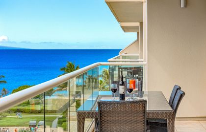 Your private lanai overlooking the ocean, ideal for morning coffee, tranquil afternoons, and unforgettable Maui sunsets.