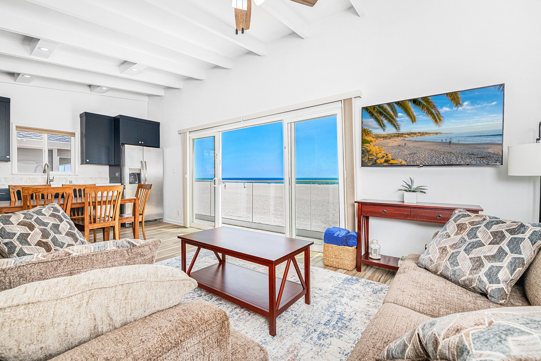 Bright and cheery, the open floor plans makes group hangouts a breeze.