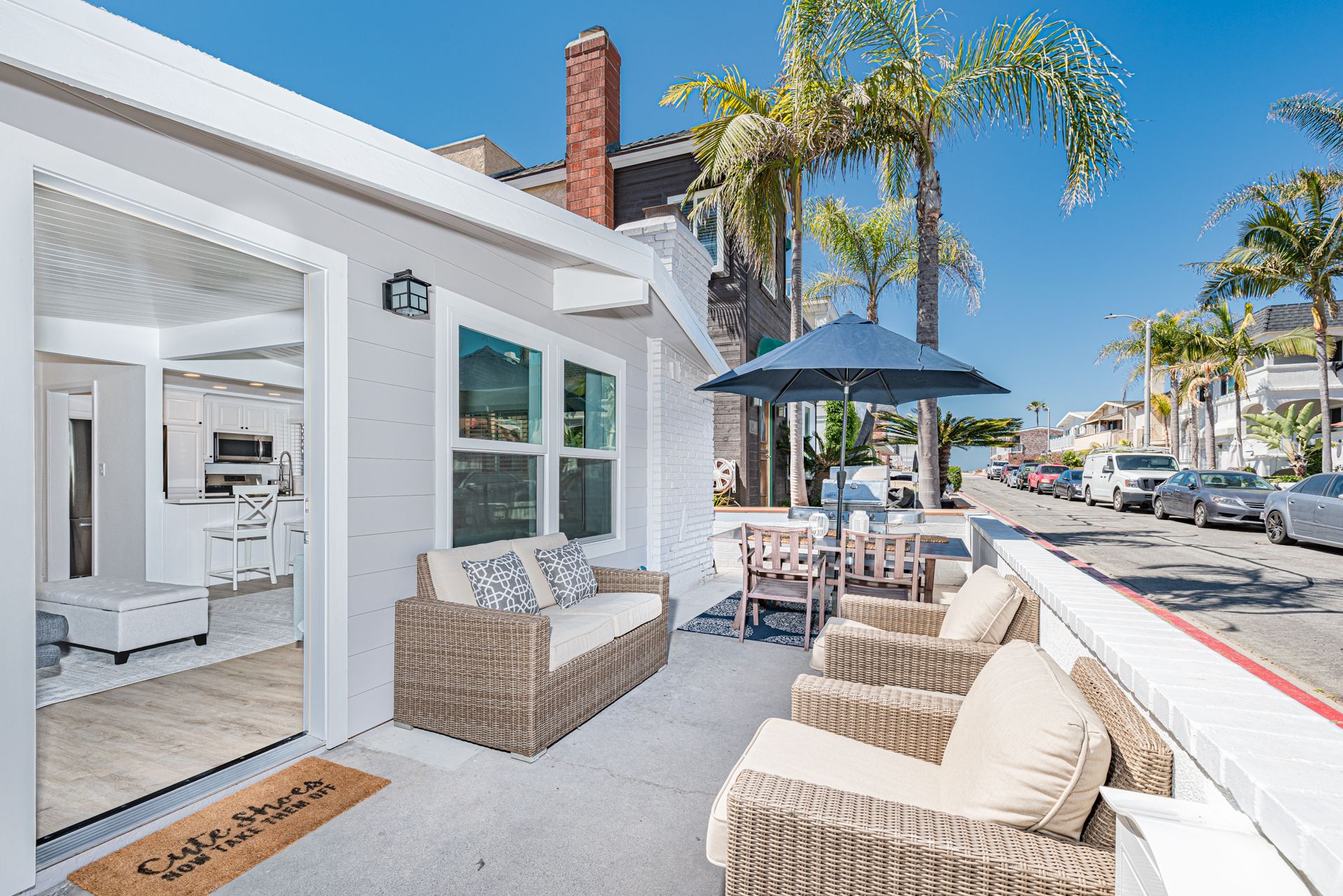 Just nine homes from the sand, this bright and cheery home makes vacationing at the beach a breeze.
