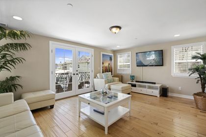 The main living area is open and inviting, for easy group hangouts after a day at the beach.