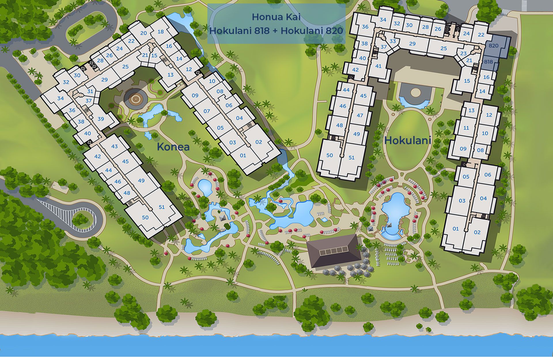 Hokulani 818 and Hokulani 820 Sitemap