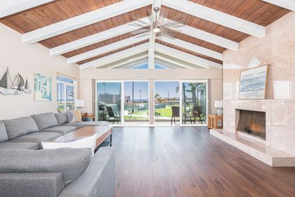The ceiling detailing adds to the nautical, beachy feel throughout the home.