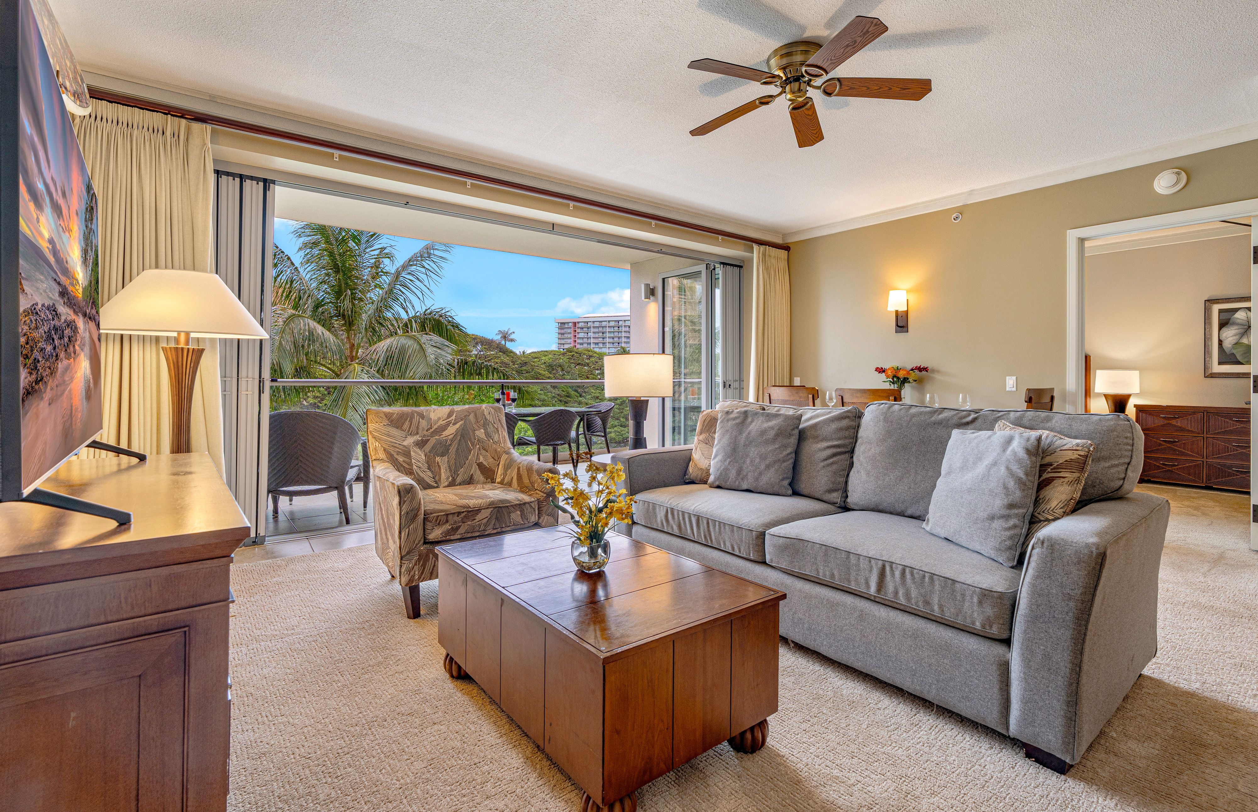 Dine indoors at the table with seating for 4