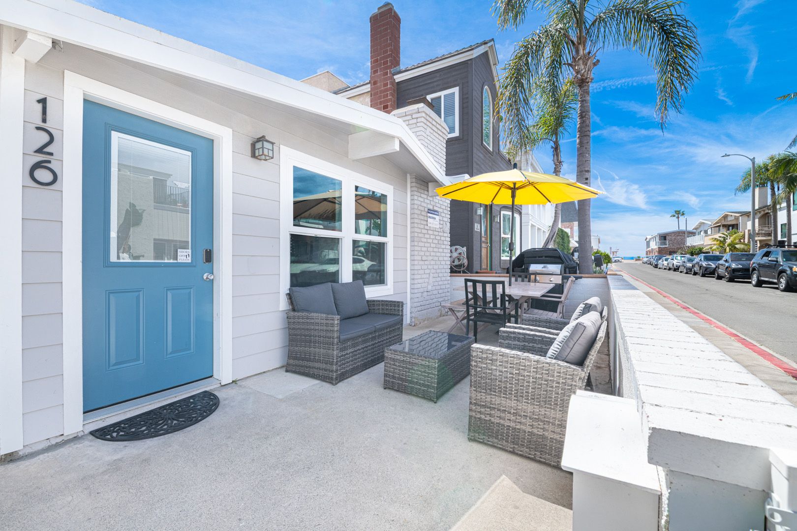 Just nine homes from the sand, this bright and cheery home makes vacationing at the beach a breeze.