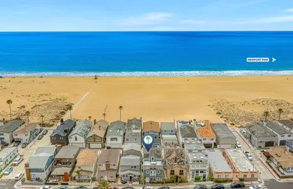 Coastal perspective showcasing the vibrant Newport Peninsula with easy access to the shoreline and surrounding neighborhood