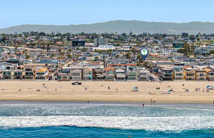 Beachfront perspective showcasing your prime location along the vibrant Newport Beach shoreline