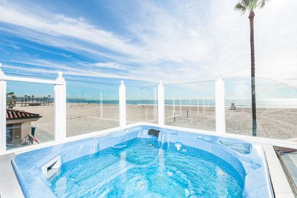 Unwind in the rooftop hot tub!