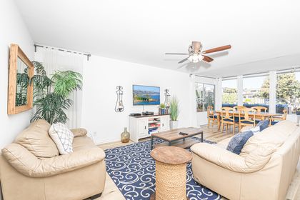 The main living area features an open floor plan for easy group hangouts.