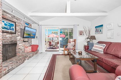 The main living area's open floor plan makes for easy group hangouts after a day at the beach.