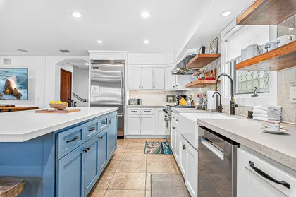 A stylish chef’s kitchen designed for effortless entertaining