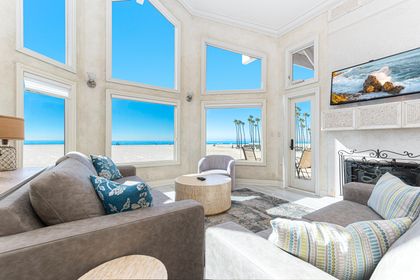 Panoramic ocean views are a sight to behold in this secondary living area.