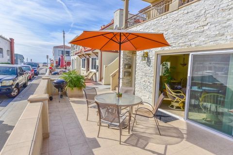 Ocean view from the coveted 35th Street front patio, 3 houses back from beachfront and boardwalk; includes outdoor dining, propane bbq grill, market umbrella.