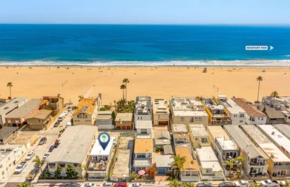 The beach is just steps from this Newport Beach home.