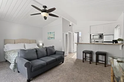 This upstairs rear studio is the perfect home base for a trip to the beach!