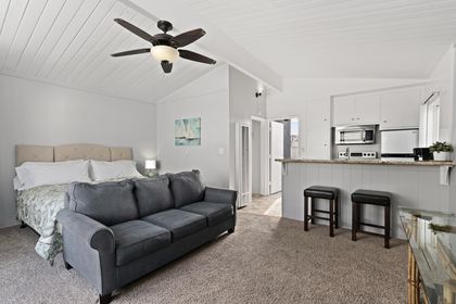 This upstairs rear studio is the perfect home base for a trip to the beach!