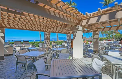 Oceanfront BBQ area perfect for grilling