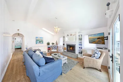 The magic is in the details! This beach home is bright and cheery, but also cozy and snug. Open the patio doors for an ocean breeze, or turn on the fire and TV for a comfy night in.