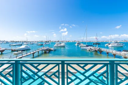 Marina-view balcony overlooking the harbor