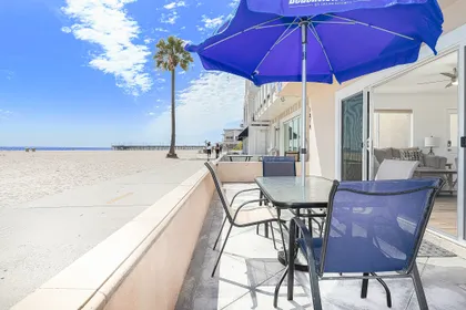 The front patio looks out onto the boardwalk and beach for the best view in town!