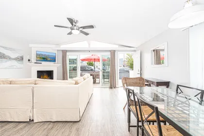 The main living area opens up to the spacious patio and boulevard beyond, for the perfect indoor/outdoor living experience.