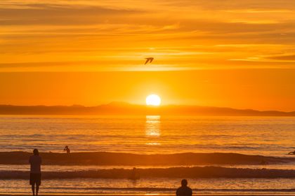 The sun sets over the ocean each night, for a gorgeous end to each day.